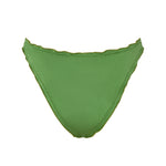 Back view of the VALERIA bottom in Green, showing full coverage and textured edges.