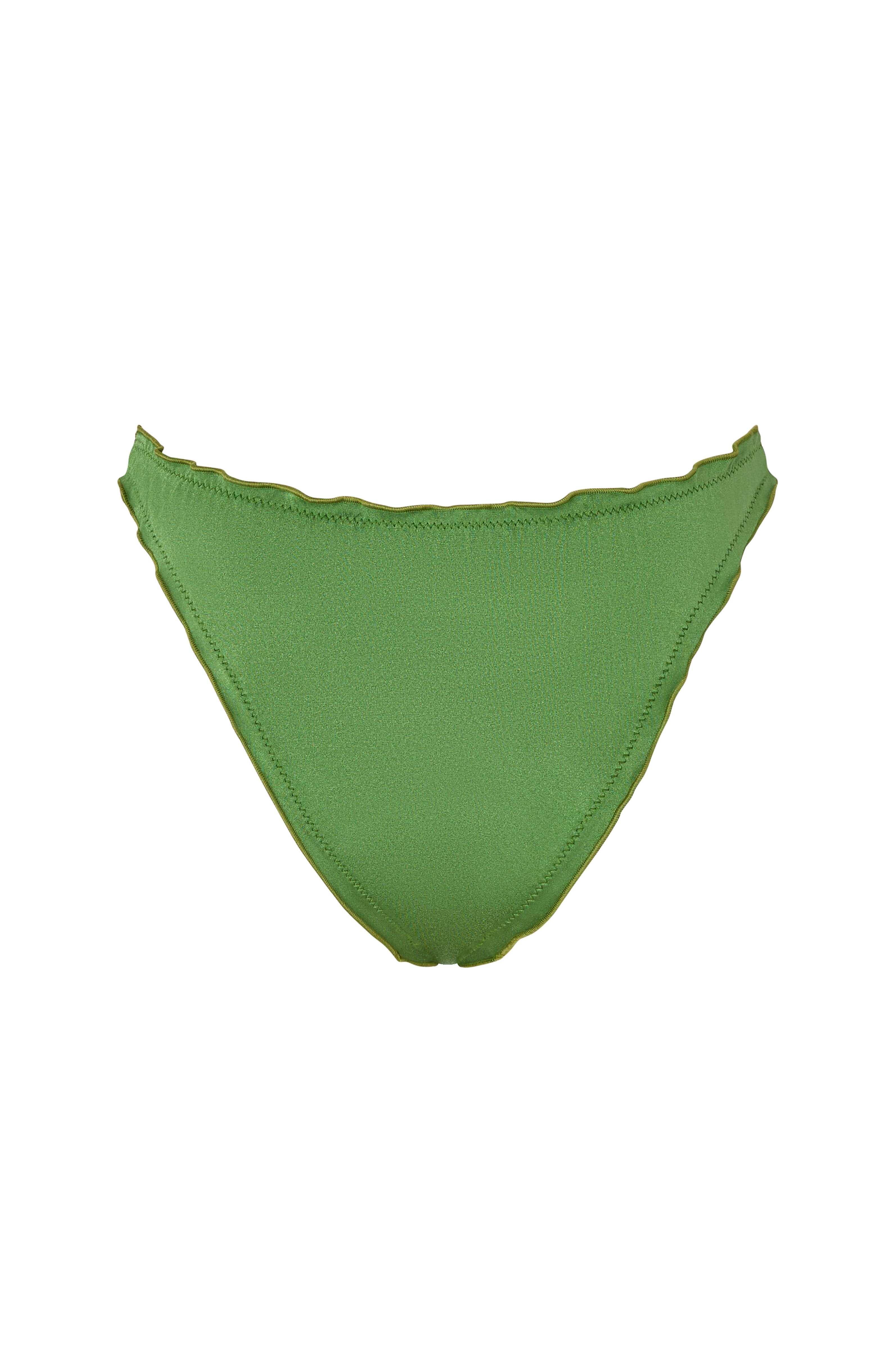 Back view of the VALERIA bottom in Green, showing full coverage and textured edges.