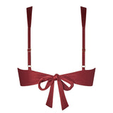 Back view of the KIKKA bikini top in Mosto with adjustable straps and tie-back detail.
