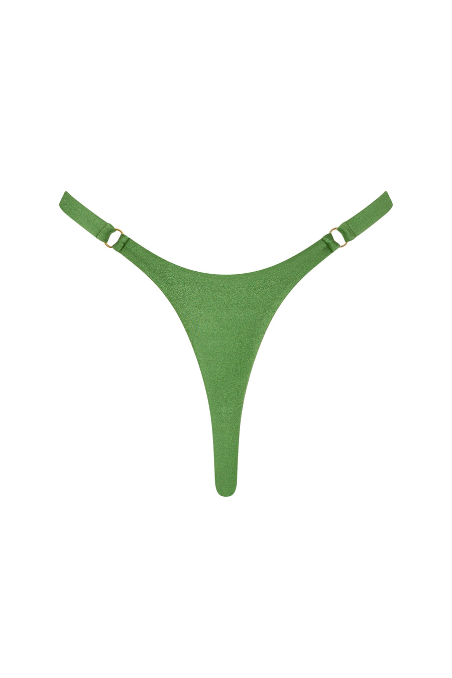 Back of ROSY bottom in Green, Brazilian cut with soft adjustable straps.