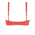 Rear view of the Orange Soda ERY bikini top with minimalist back and adjustable fit