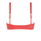 Rear view of the Orange Soda ERY bikini top with minimalist back and adjustable fit