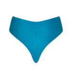 Back view of the KIKKA bottom in Peacock, seamless Brazilian cut with adjustable strings.
