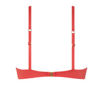 Back view of the VALERIA balconette top in Orange Soda, showing the gold clasp and structured design.