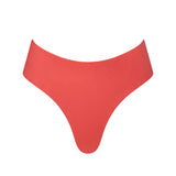 Front view of the KIKKA bottom in vibrant orange, featuring low-rise fit and golden adjustable ties.