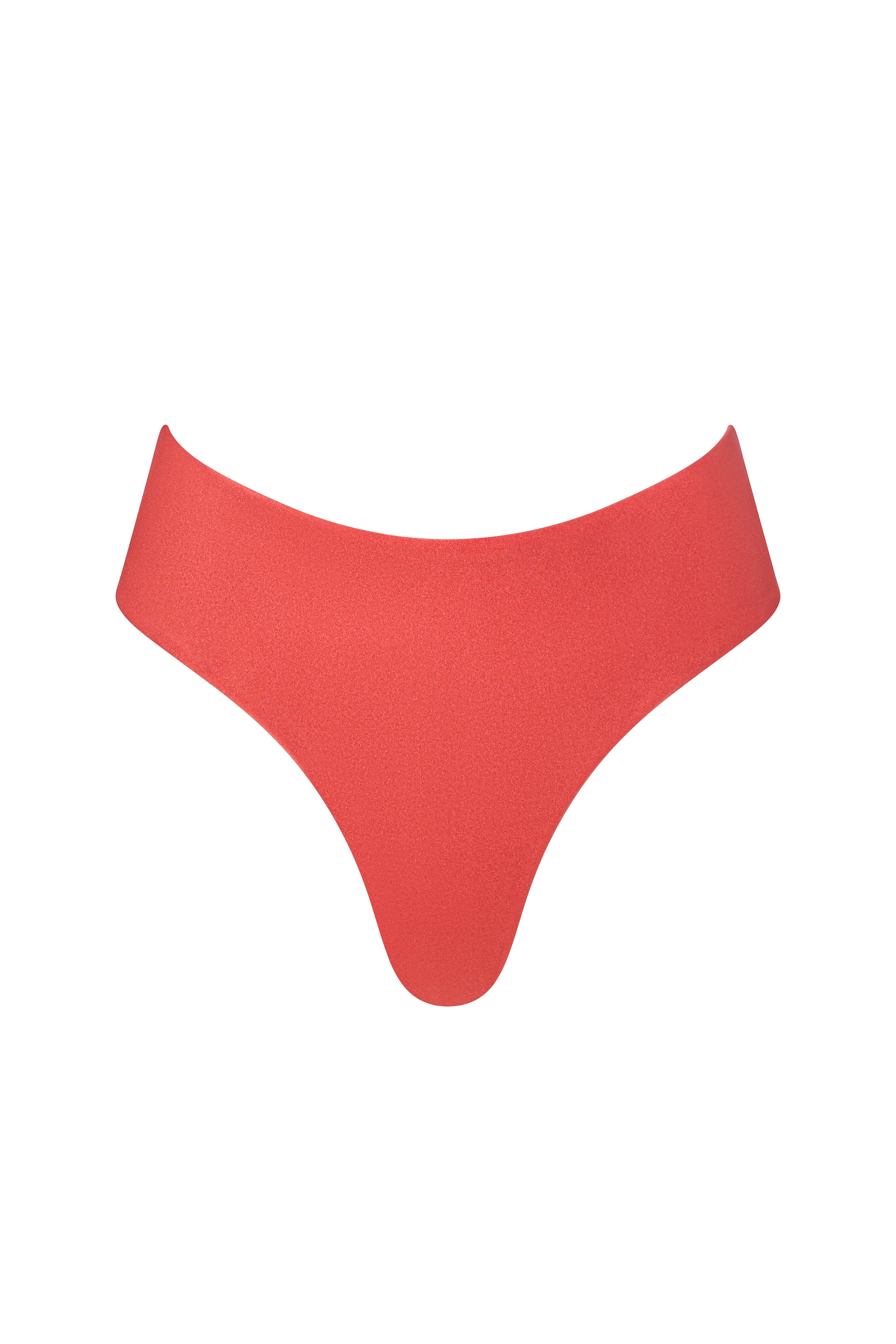 Front view of the KIKKA bottom in vibrant orange, featuring low-rise fit and golden adjustable ties.