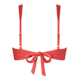 Back view of the KIKKA bikini top in Orange Soda, featuring adjustable straps and a soft bow tie closure.