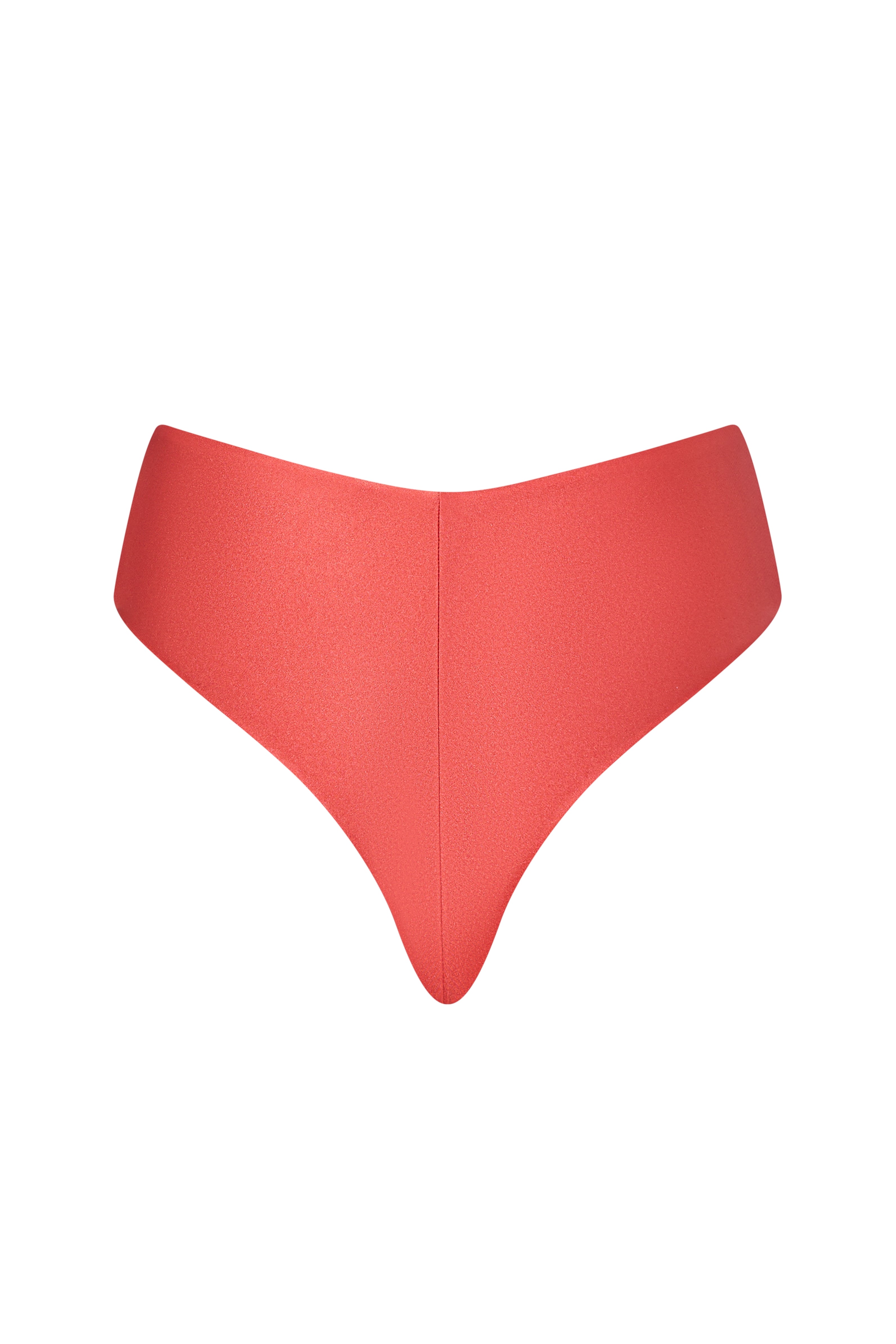 Back view of the KIKKA bikini bottom in Orange Soda, seamless and cheeky with side-tie details.
