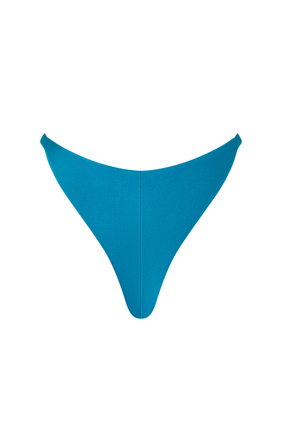 Rear view of ERY bikini bottom in Peacock, showcasing a smooth Brazilian cut that offers a flattering and cheeky fit.
