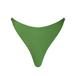 Rear view of ERY bikini bottom in Green, showing the Brazilian cut with a cheeky, flattering fit that contours to the body.
