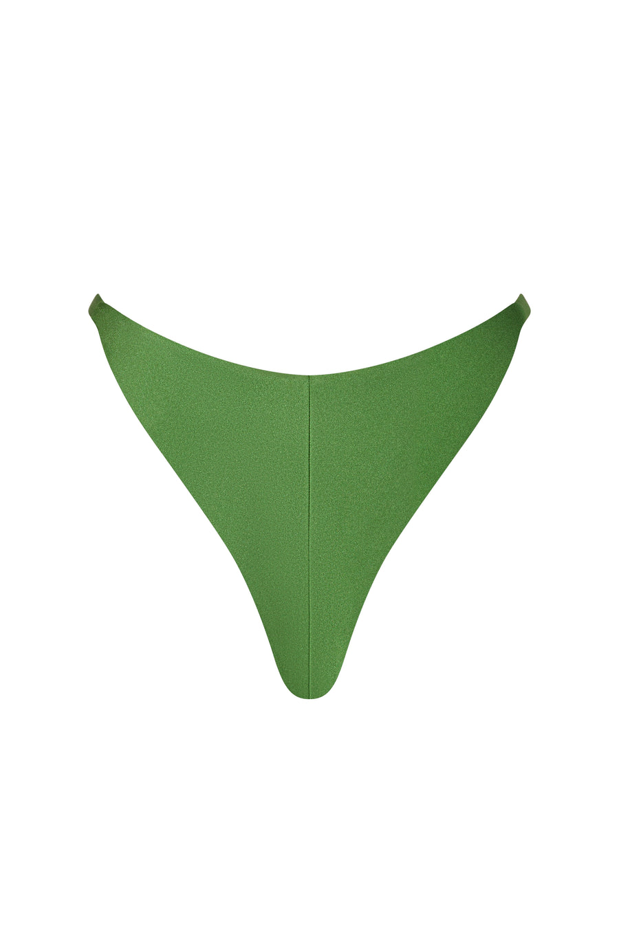 Rear view of ERY bikini bottom in Green, showing the Brazilian cut with a cheeky, flattering fit that contours to the body.
