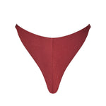 Rear view of ERY bikini bottom in Marron, showcasing the Brazilian cut designed for a flattering and cheeky fit.
