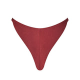 Rear view of ERY bikini bottom in Marron, showcasing the Brazilian cut designed for a flattering and cheeky fit.