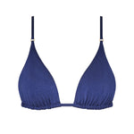 ROSY triangle bikini top in Dark Night with gold details and a clean, minimal silhouette.