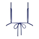 Back view of ROSY triangle top in Dark Night, showing adjustable back tie and soft, seamless fit.