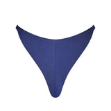 Rear view of ERY bikini bottom in Dark Night, featuring a smooth, cheeky Brazilian cut that contours to the body.