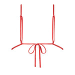 Rear view of ROSY top in Orange Soda, showing delicate tie-back design and soft Italian fabric.