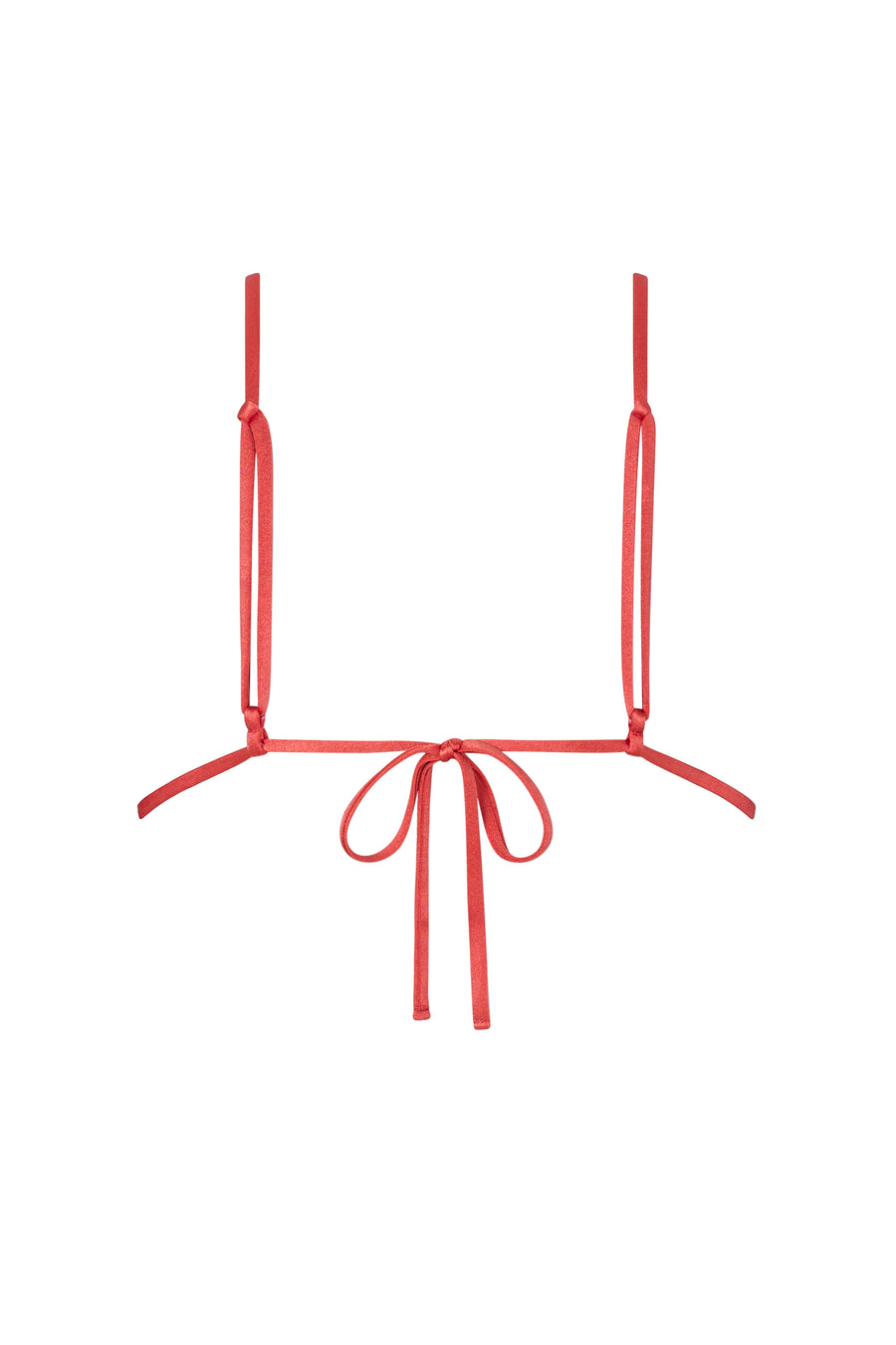 Rear view of ROSY top in Orange Soda, showing delicate tie-back design and soft Italian fabric.