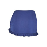 swim skirt in Dark Night, back view showing high-quality finish and soft lines.