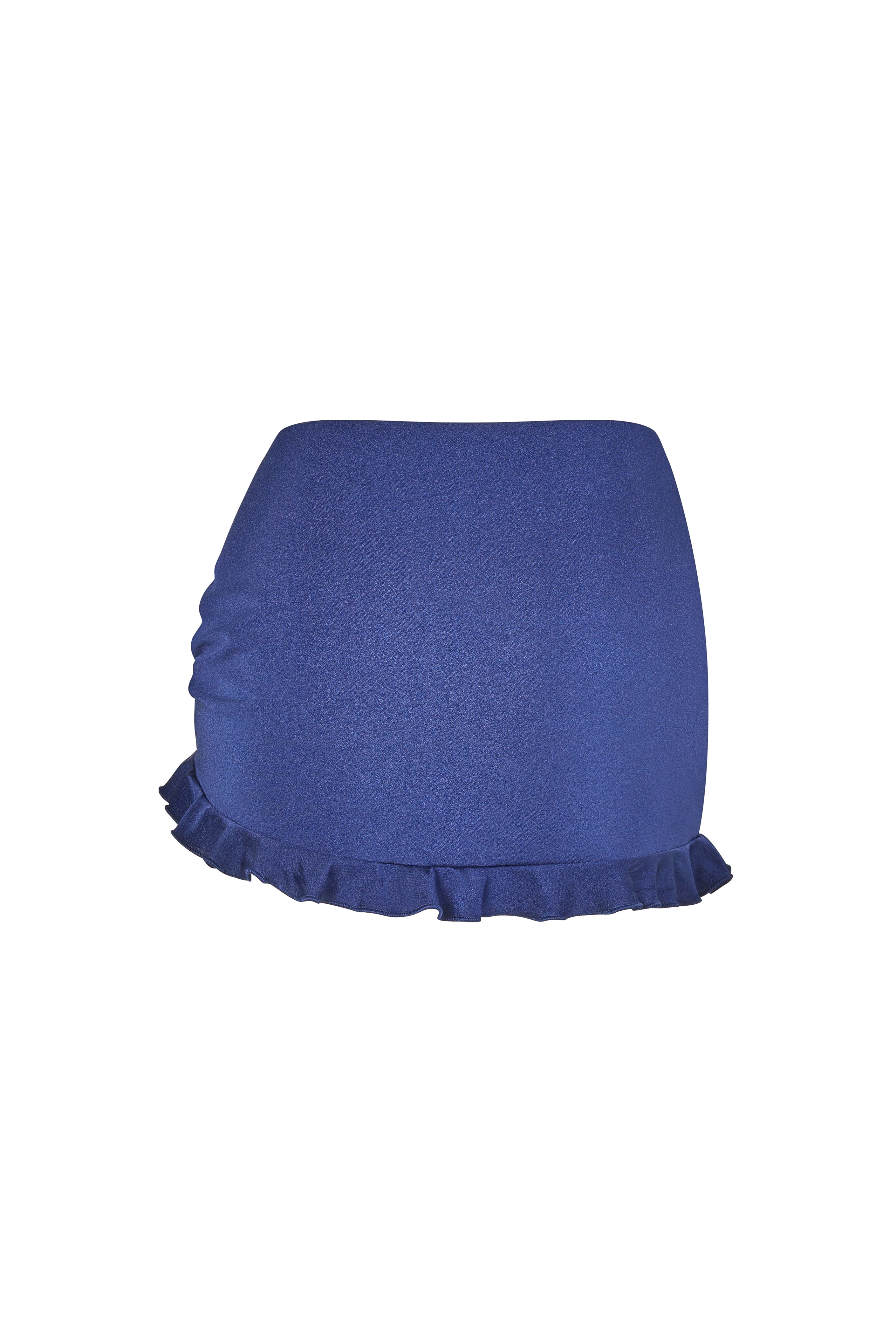 swim skirt in Dark Night, back view showing high-quality finish and soft lines.