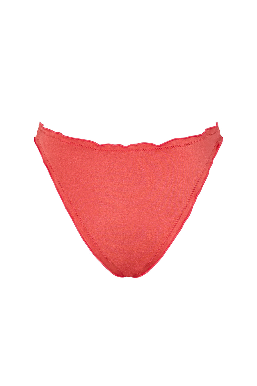 Back view of the VALERIA bikini bottom in Orange Soda, featuring playful edges and full coverage.